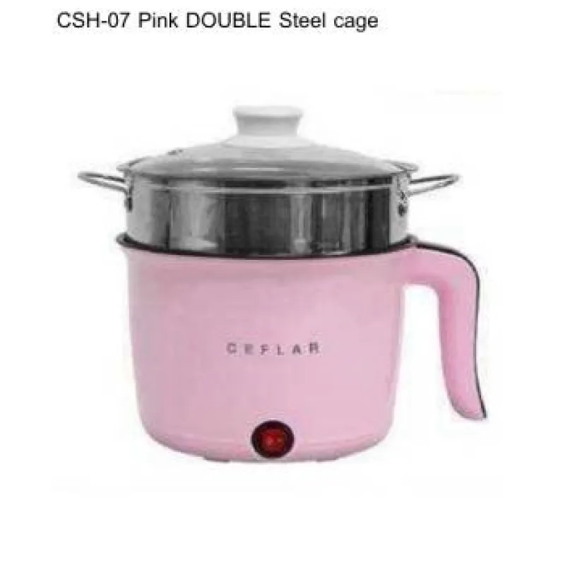 หม้อสีพลาสเทล Pink DOUBLE Steel cage