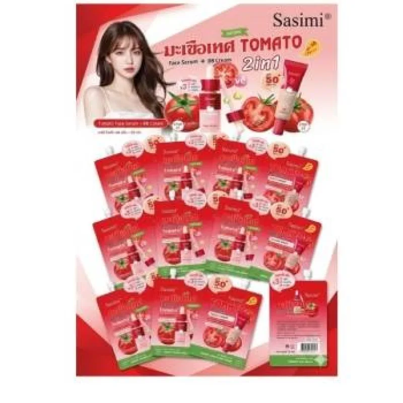Sasimi tomato face serum&bb cream 2in1 10ml.+10g*12pc.