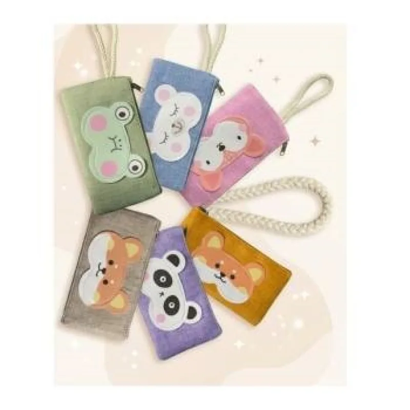 กระเป๋าใส่โทรศัพท์ลายการ์ตูนหมี คละสี (360) * 12 ชิ้น