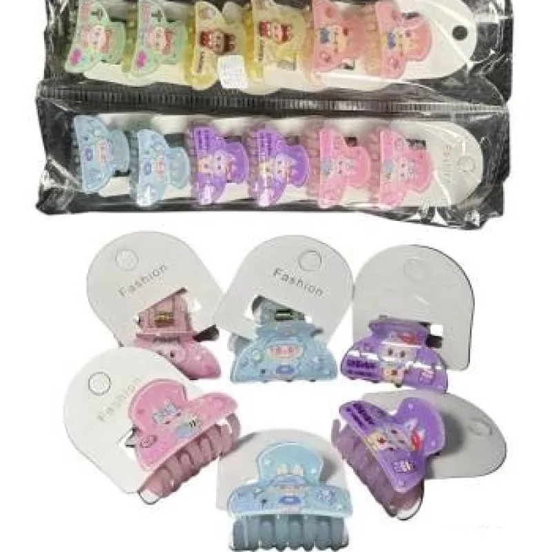 กิ๊ฟหนีบผมคละสี คละละลายการ์ตูน1*6 (360) * 12 ชิ้น