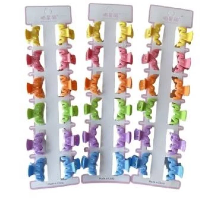 กิ๊ฟติดผมตัวเล็ก แบบหยัก คละสี (480) * 12 ชิ้น