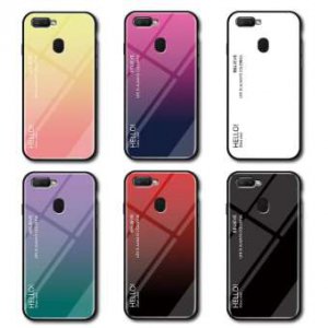 EPTWOOสำหรับOPPO F9 โทรศัพท์กรณีไล่ระดับสีกระจกนิรภัยท่อแก้วปกหลังSoft TPUกันชนกรณีJB-01